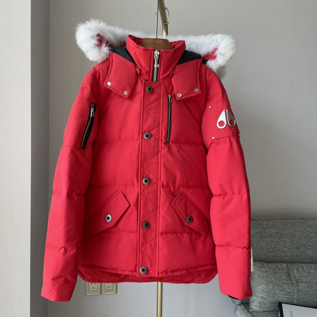 Moose Knuckles Fur-Trim Hooded Puffer Jacket
