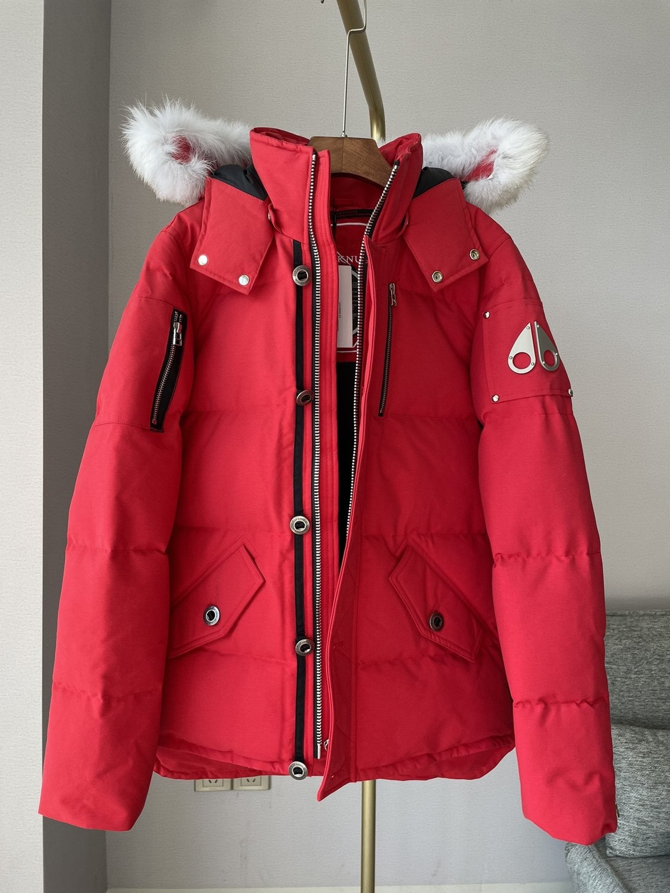 Moose Knuckles Fur-Trim Hooded Puffer Jacket
