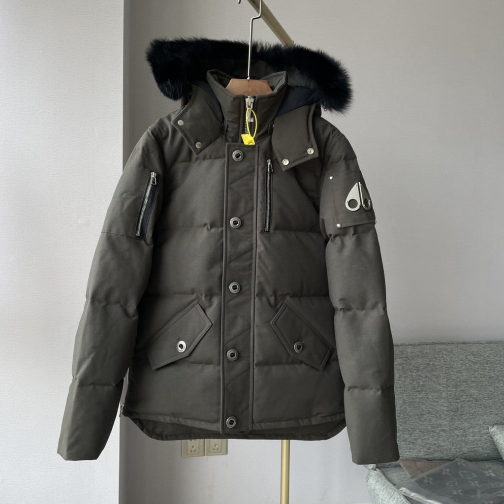 Moose Knuckles Fur-Trim Hooded Puffer Jacket