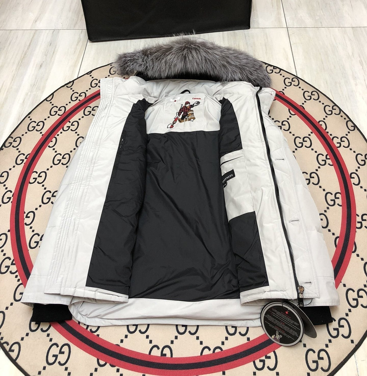 Moose Knuckles Fur-Trim Hooded Puffer Jacket