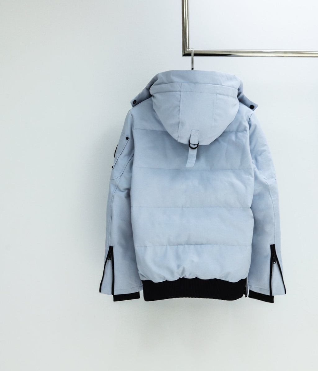 Moose Knuckles Contrast Panel Hooded Puffer Jacket