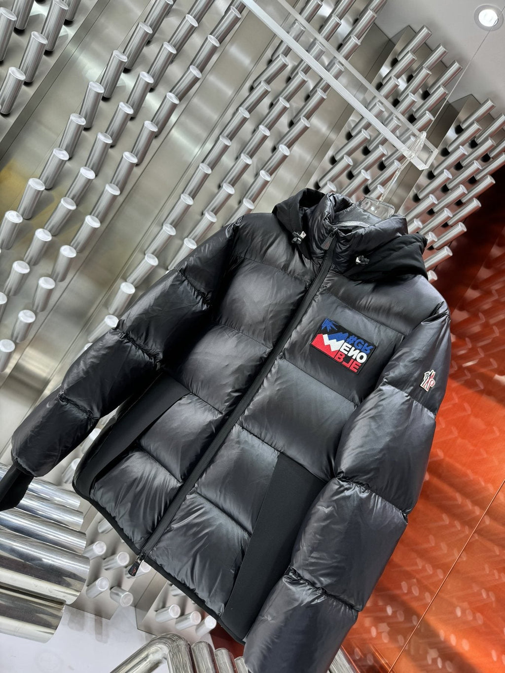 Moncler Black Hooded Puffer Coat
