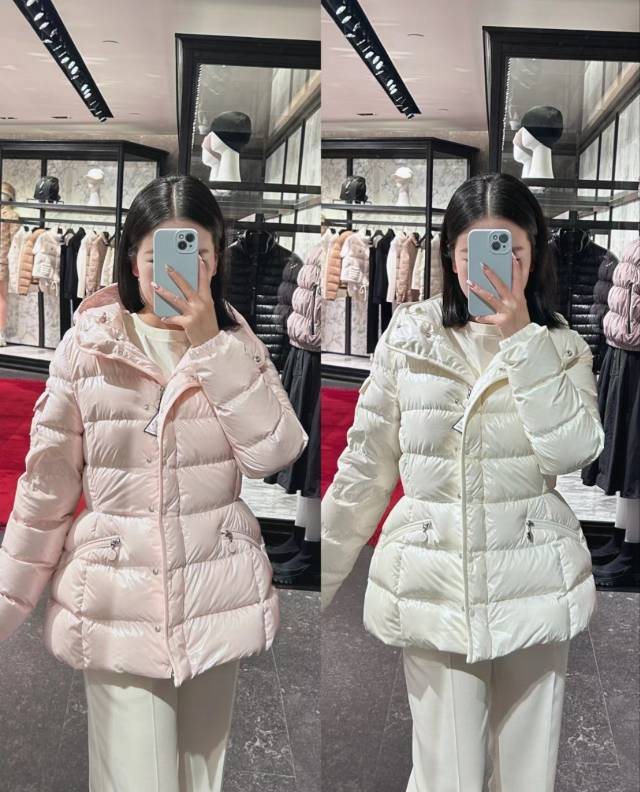 Moncler Women's Hooded Glossy Puffer Coat