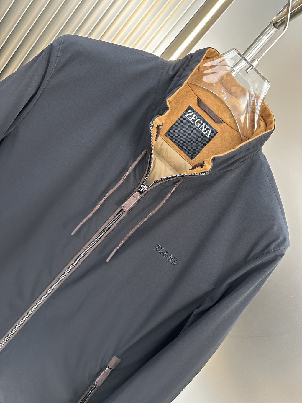 Zegna Reversible Stand-Collar Coat