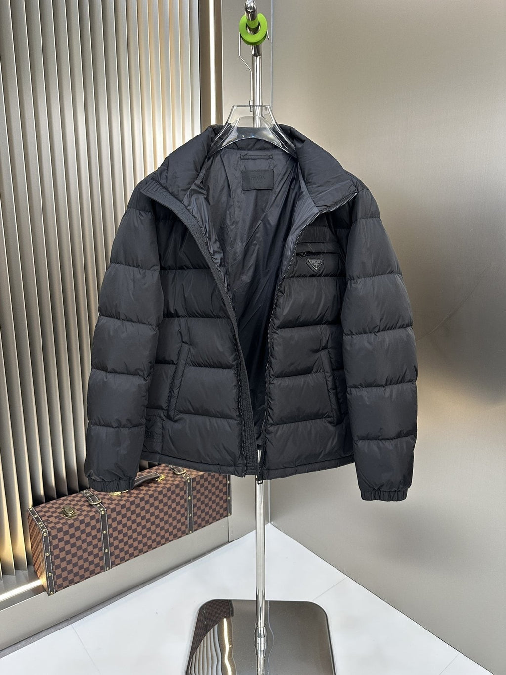 Prada Quilted Stand Collar Puffer Jacket