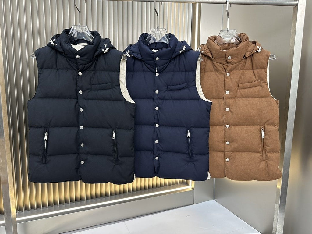 Prada Quilted Hooded Down Vest
