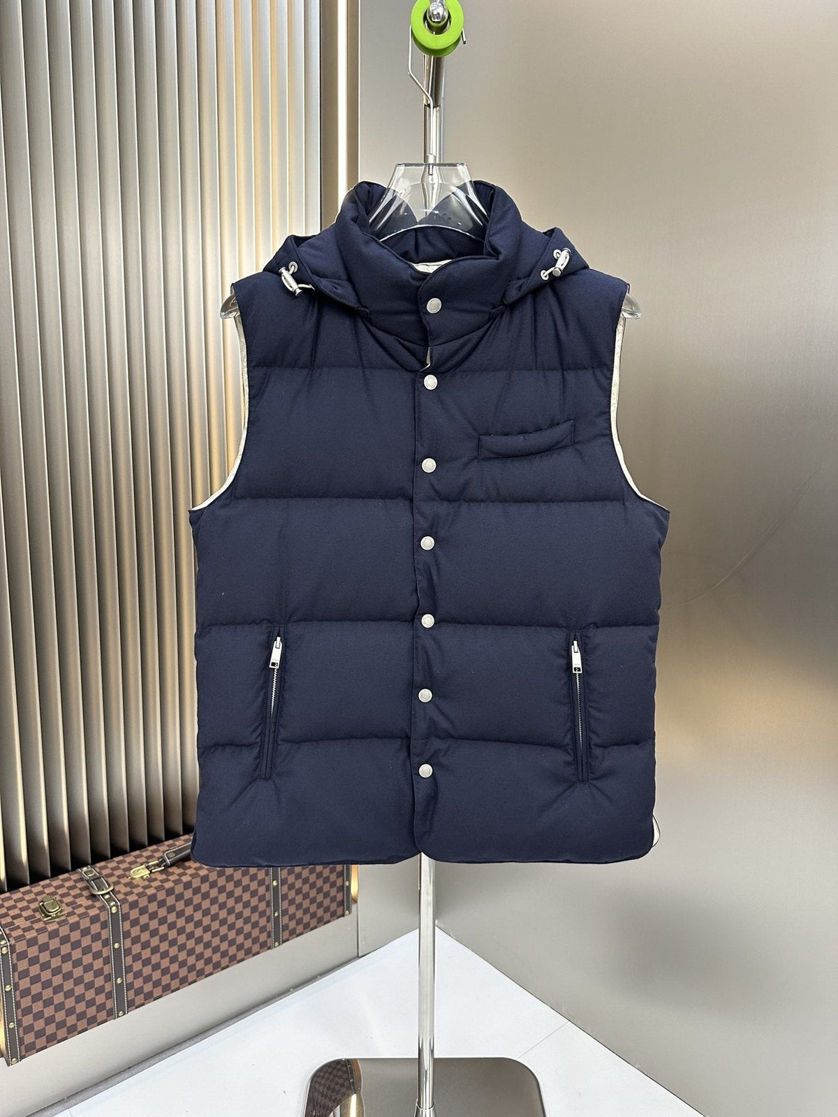 Prada Quilted Hooded Down Vest