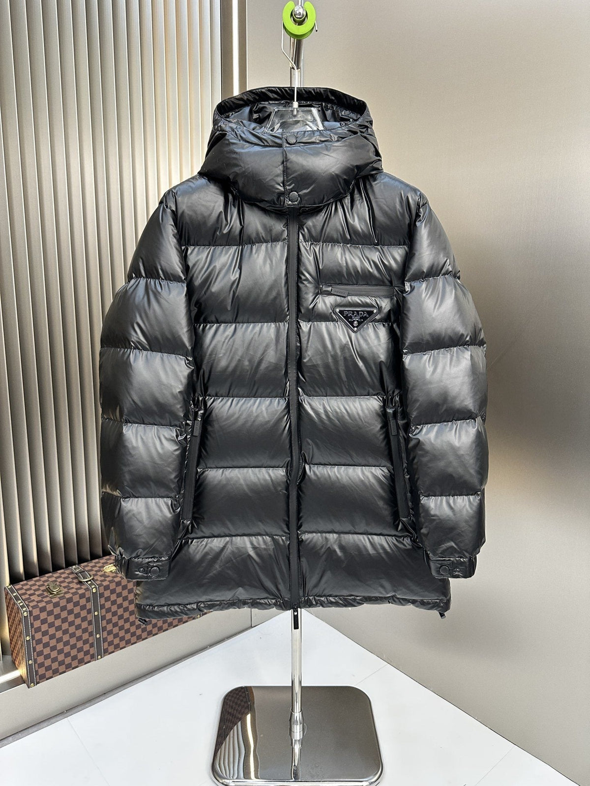 Prada Black Hooded Puffer Jacket