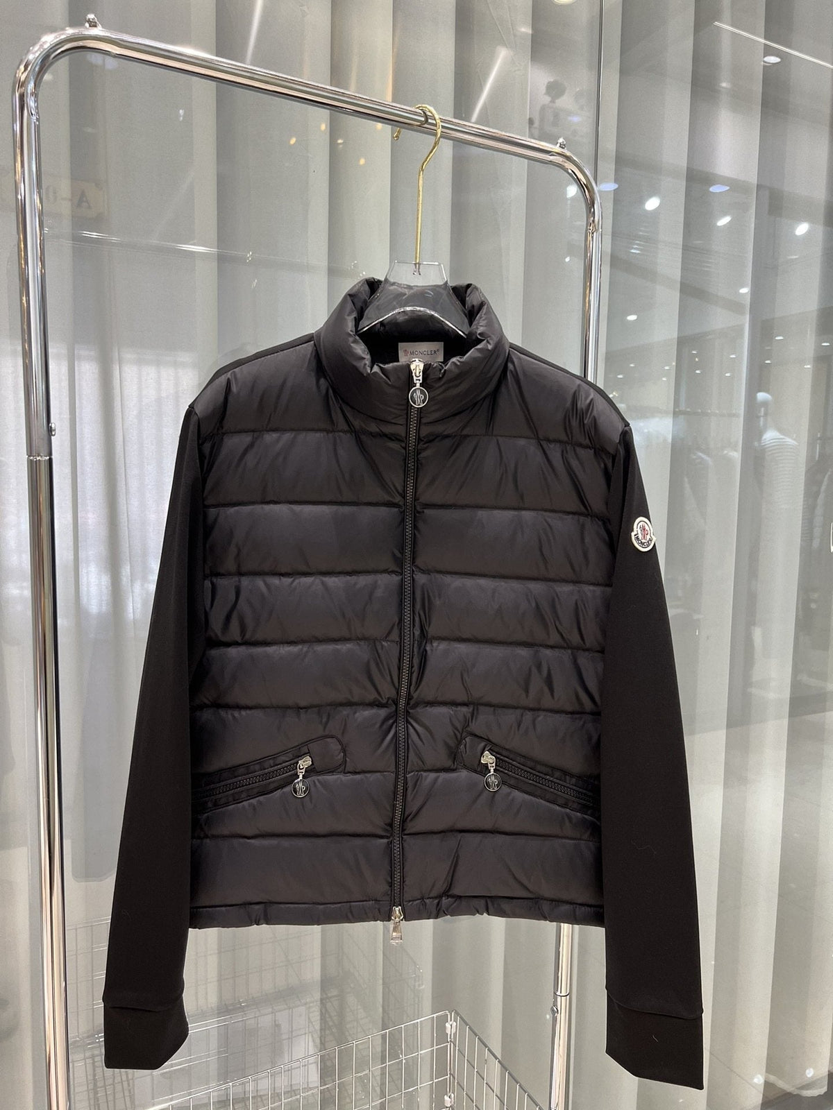Moncler Quilted Front Knit Jacket