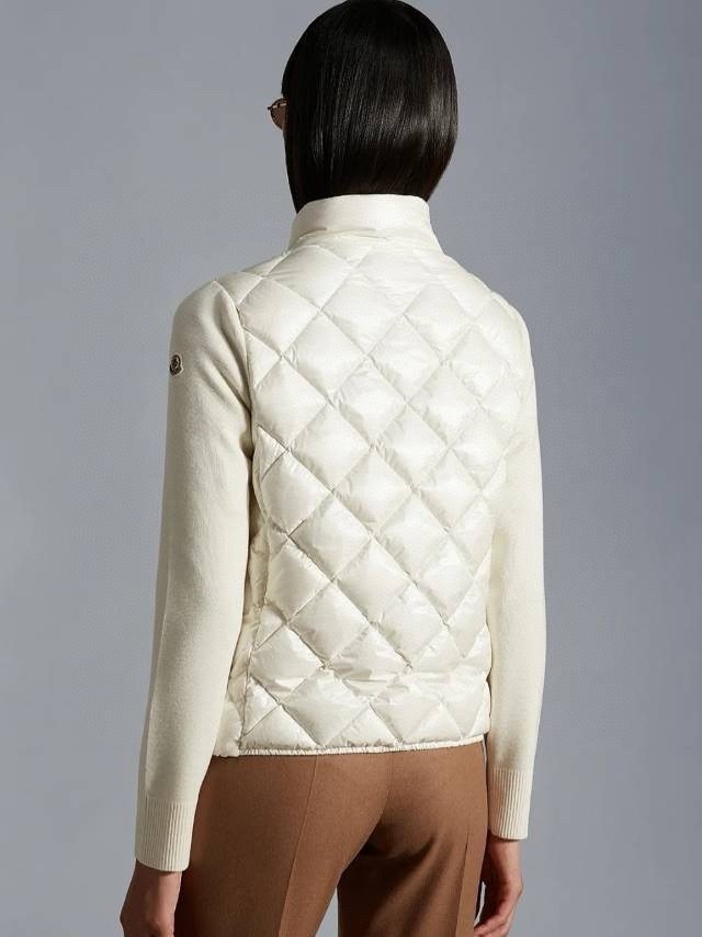 Moncler Diamond-Quilted Knit Sleeve Jacket