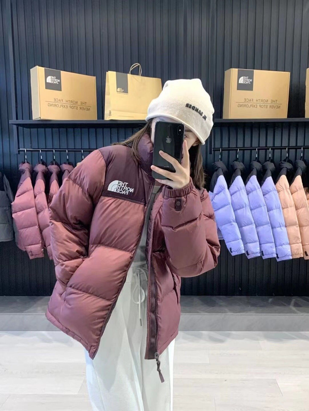 The North Face Color-Block Logo Puffer Jacket