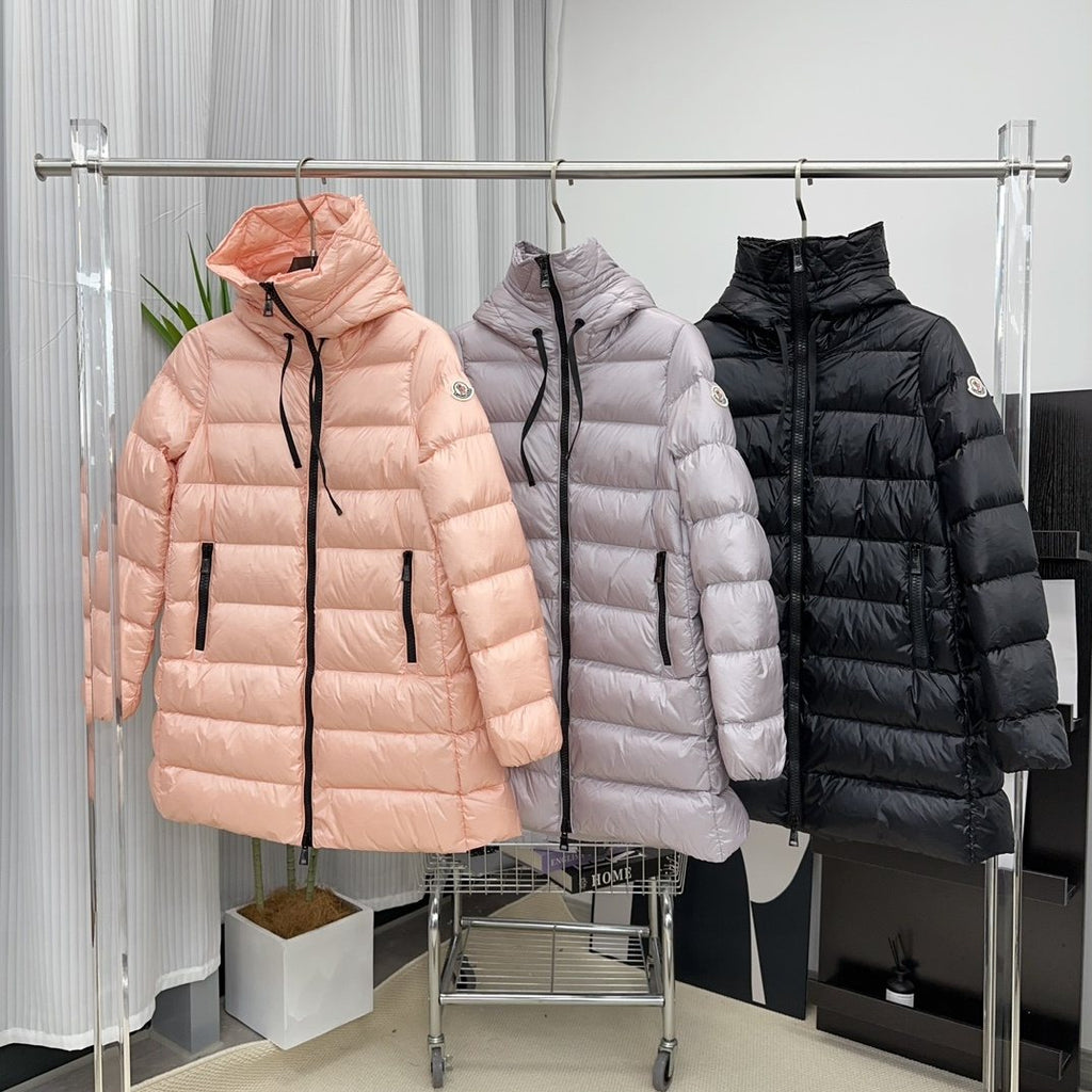 Moncler Women's Hooded Quilted Long Down Coat