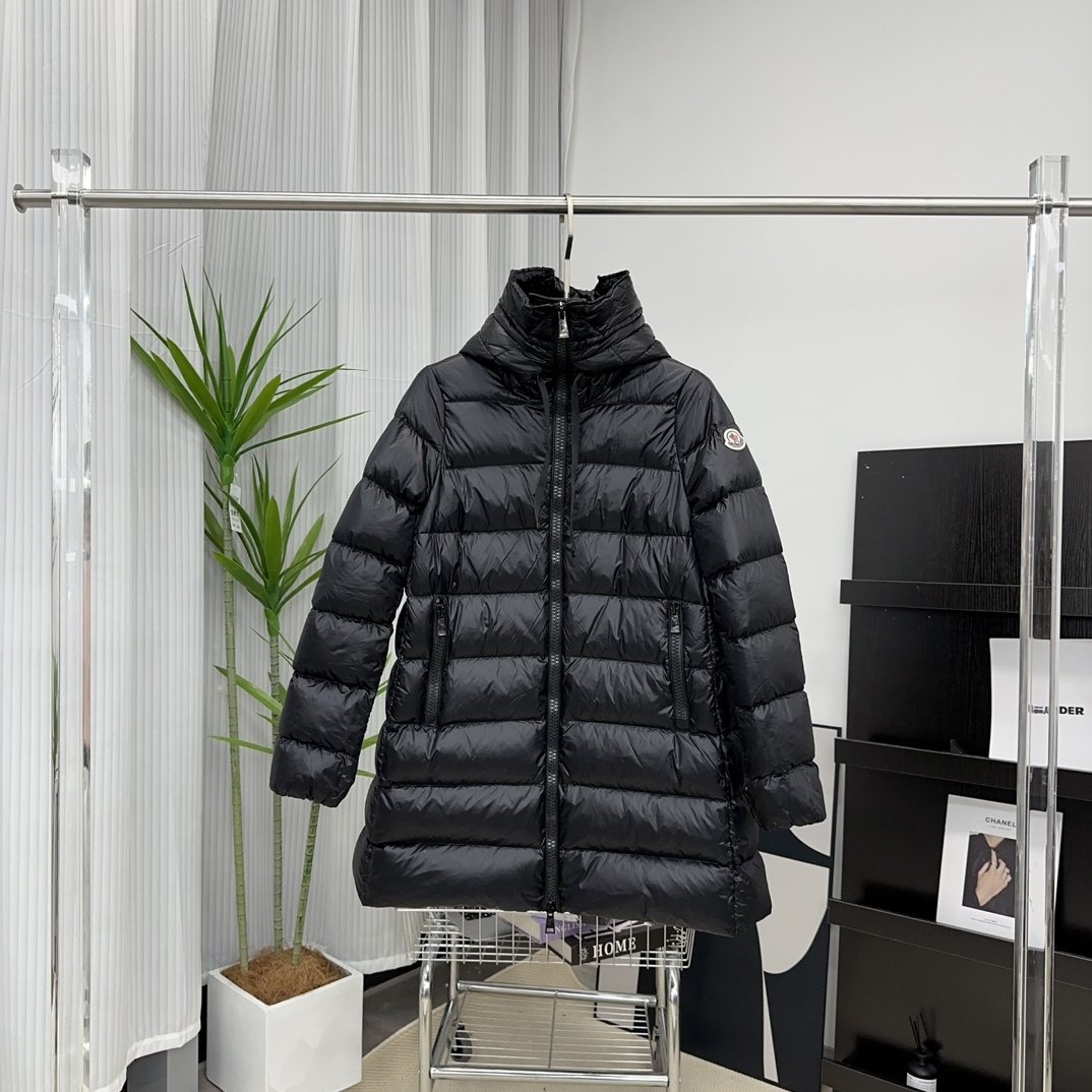 Moncler Women's Hooded Quilted Long Down Coat