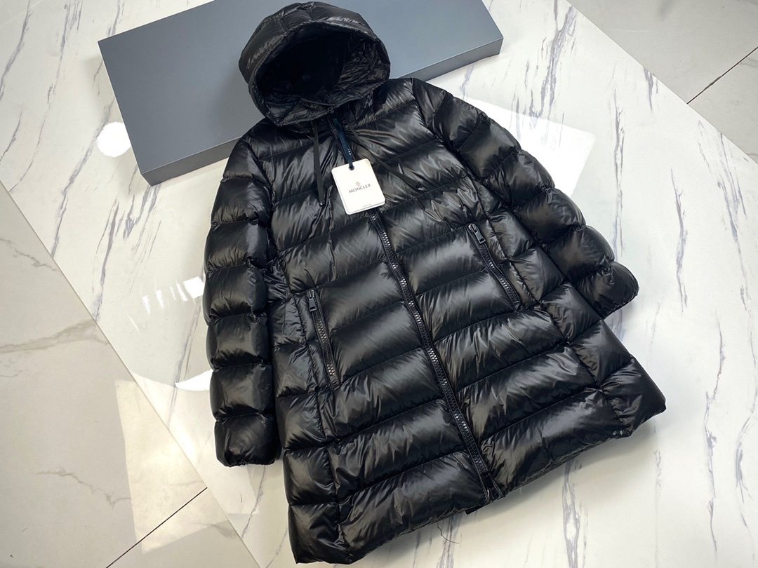 Moncler Women's Hooded Quilted Long Down Coat
