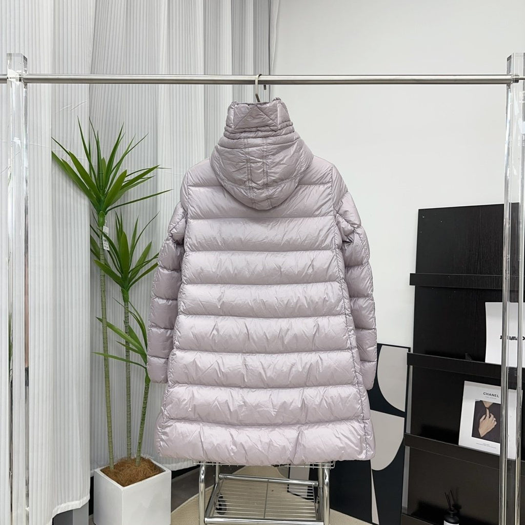 Moncler Women's Hooded Quilted Long Down Coat