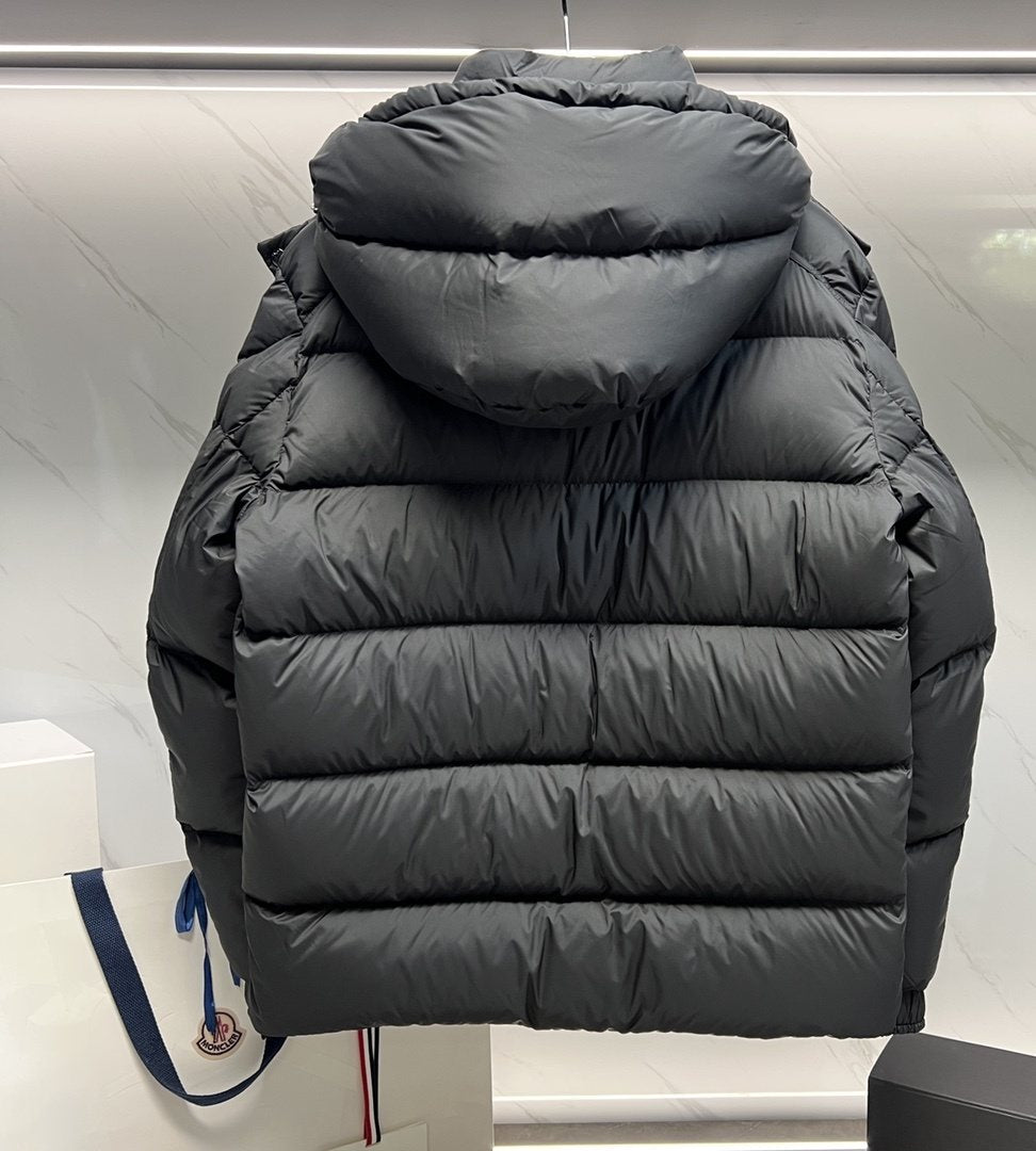 Moncler Matte Short Hooded Puffer Coat
