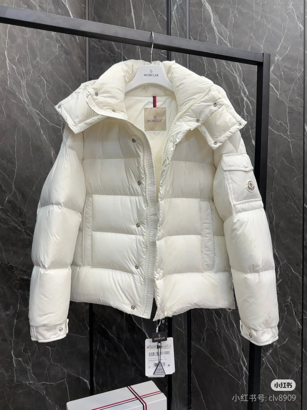 Moncler Matte Short Hooded Puffer Coat