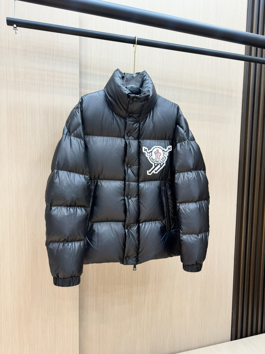 Moncler Pixel Ski Cartoon Patch Puffer Coat