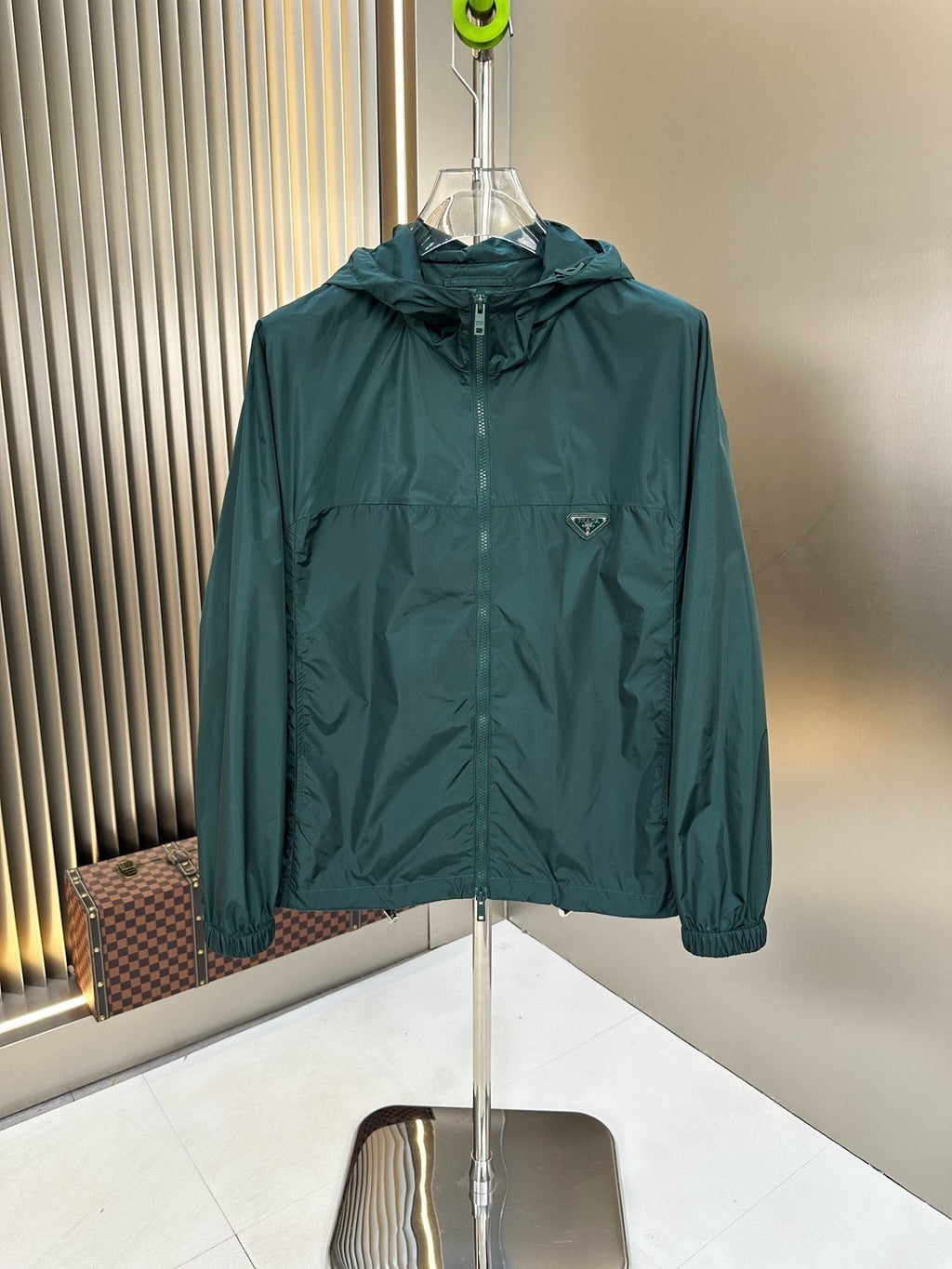 Prada Hooded Zip-Front Windbreaker
