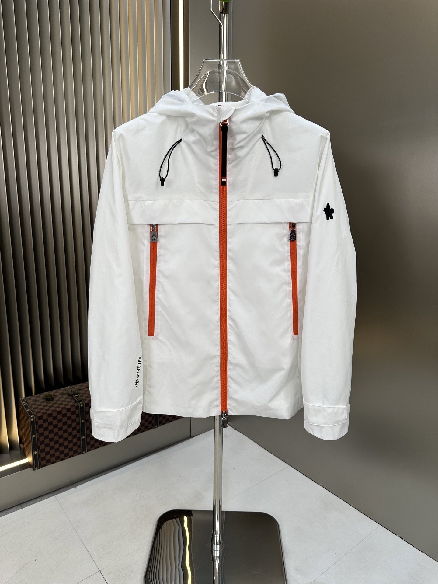 Moncler Hooded Contrast-Zip Jacket