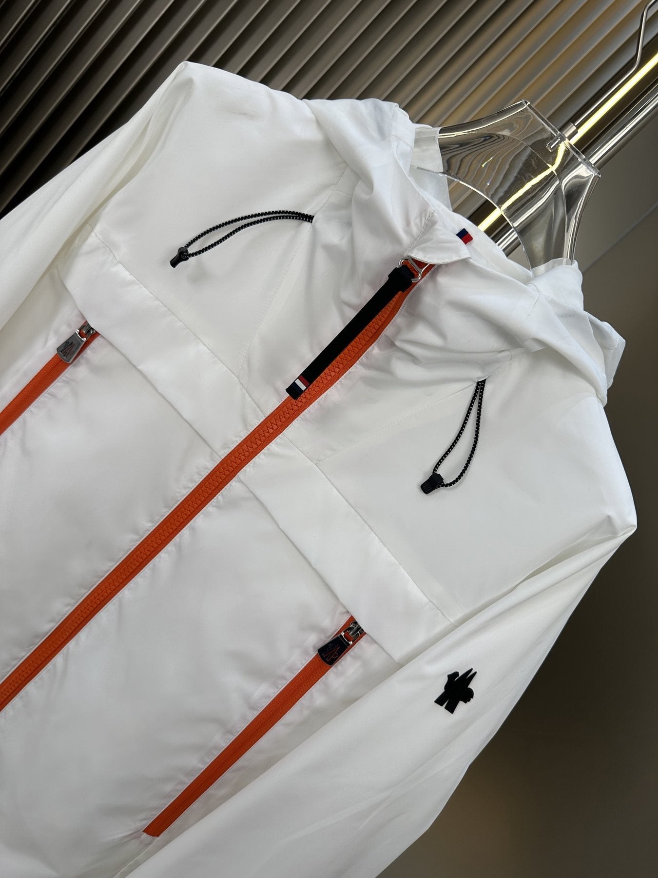 Moncler Hooded Contrast-Zip Jacket