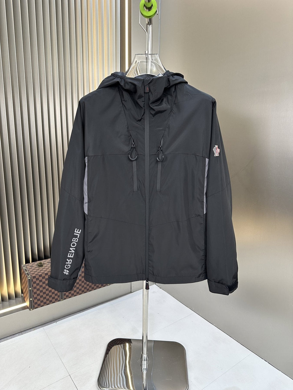 Moncler Hooded Contrast Panel Zip Jacket