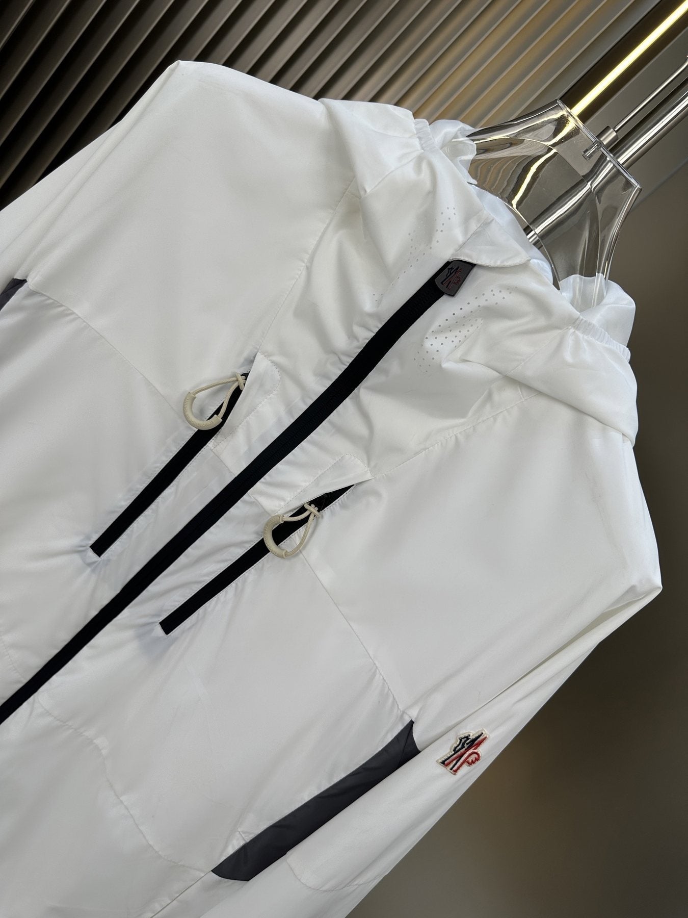 Moncler Hooded Contrast Panel Zip Jacket