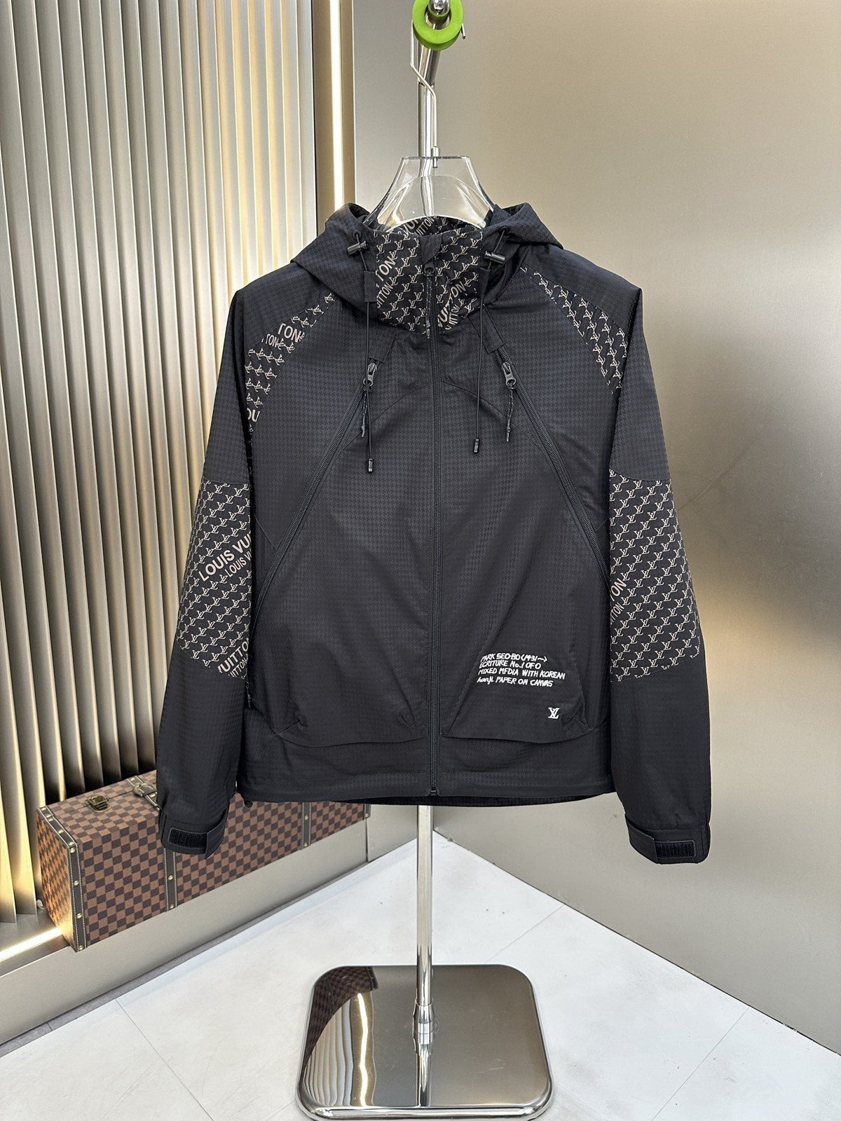 LV Hooded Zip-Front Jacket