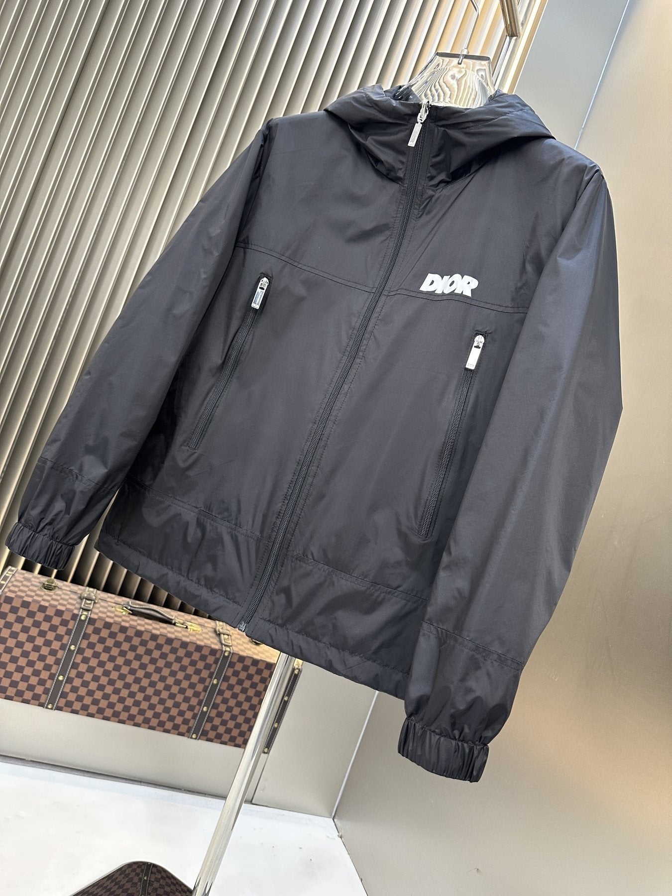 Dior Hooded Wordmark Windbreaker