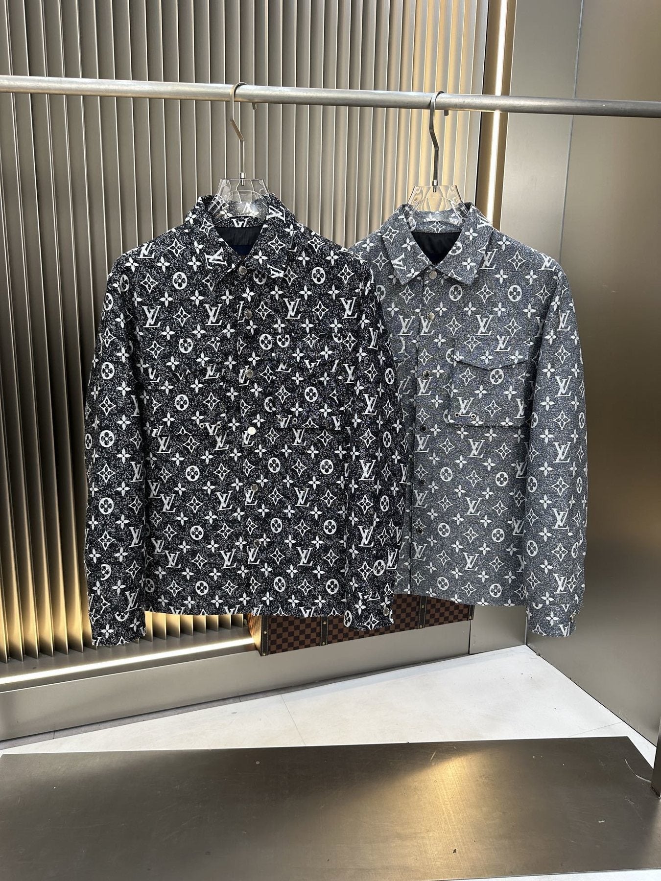 LV All-Over Monogram Button-Front Jacket