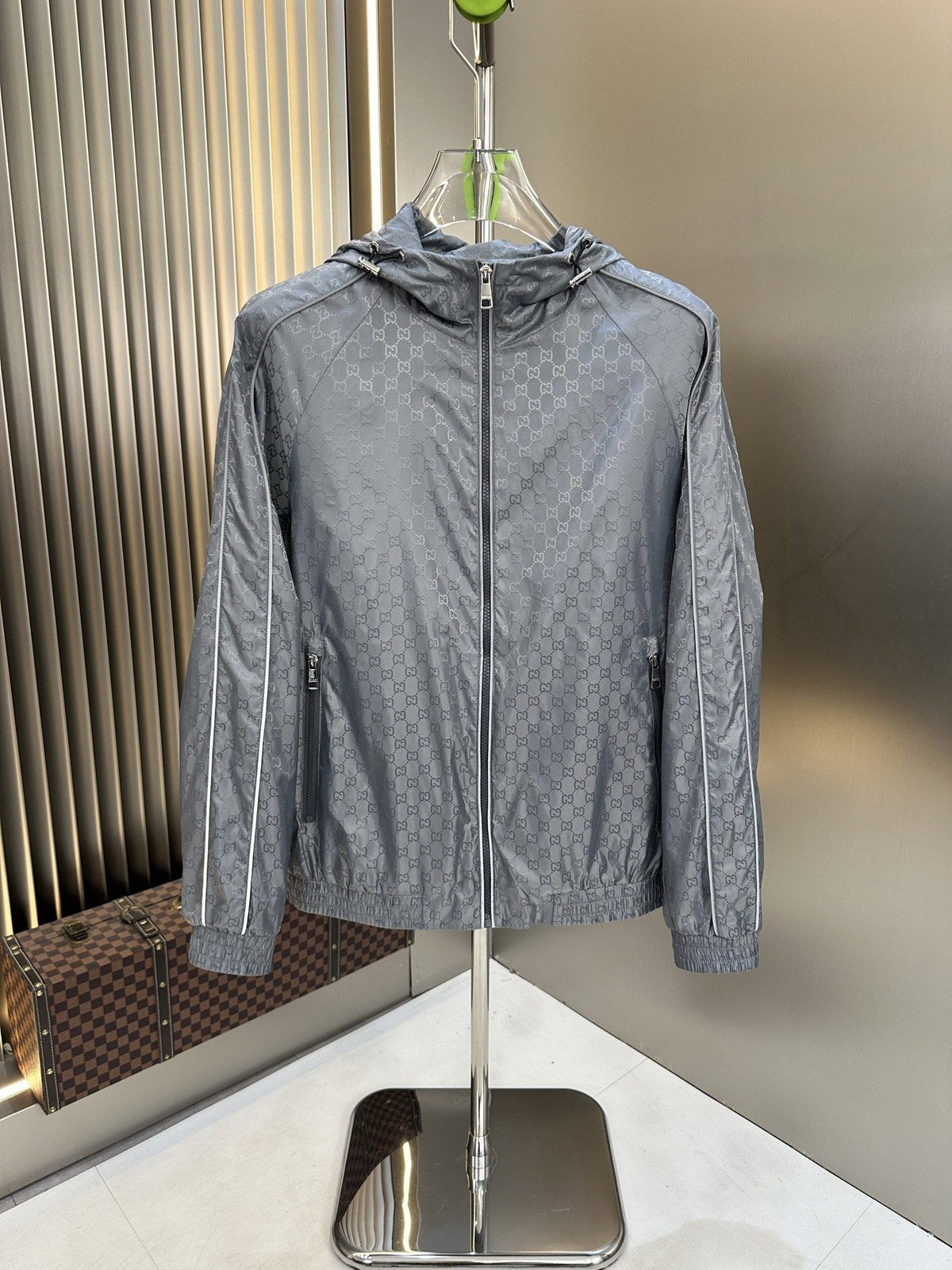 Gucci Monogram Hooded Zip Jacket