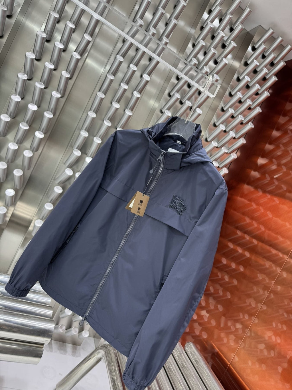 Burberry Logo-Panel Hooded Windbreaker Jacket