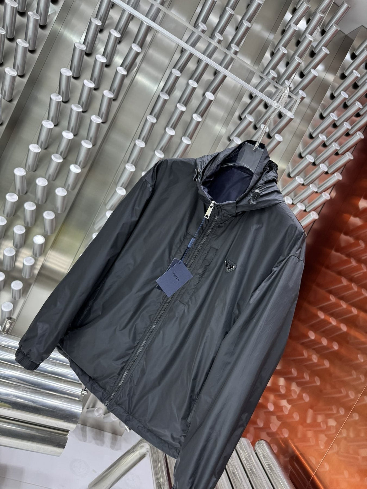 Burberry Triangular-Badge Hooded Windbreaker Jacket