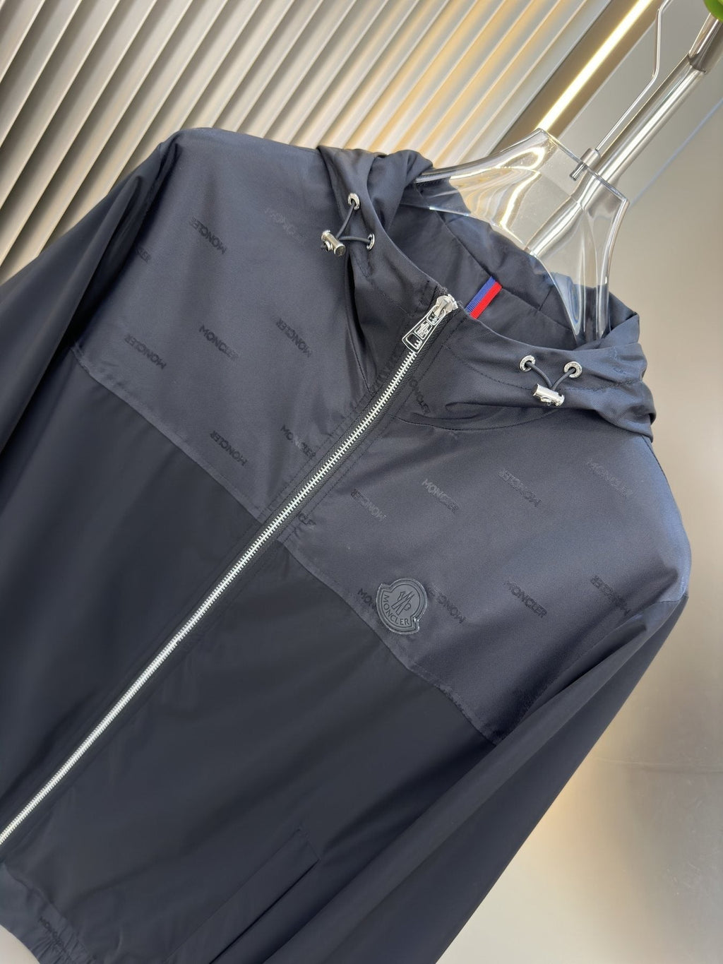 Moncler Hooded Contrast Panel Zip Jacket