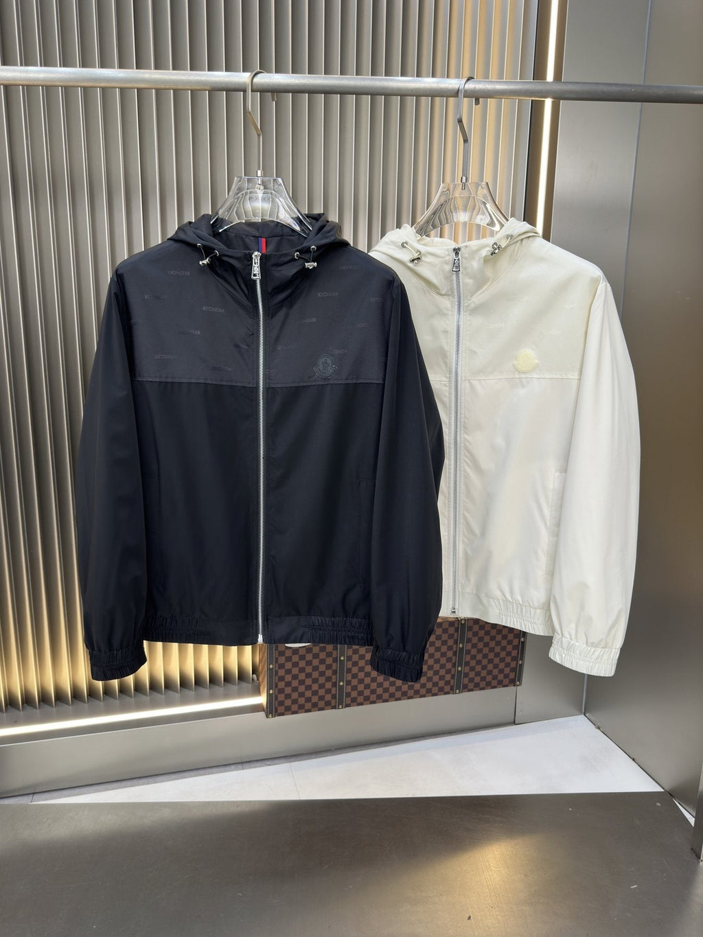 Moncler Hooded Contrast Panel Zip Jacket