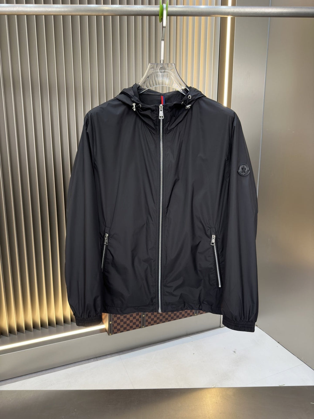 Moncler Hooded Contrast Trim Zip Jacket