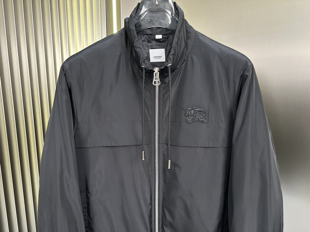 Burberry Stand Collar Zip-Front Jacket