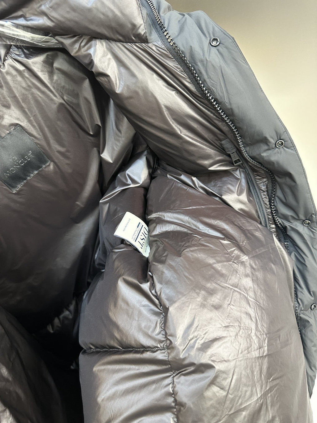 Moncler Charcoal Grey Long Hooded Puffer Coat