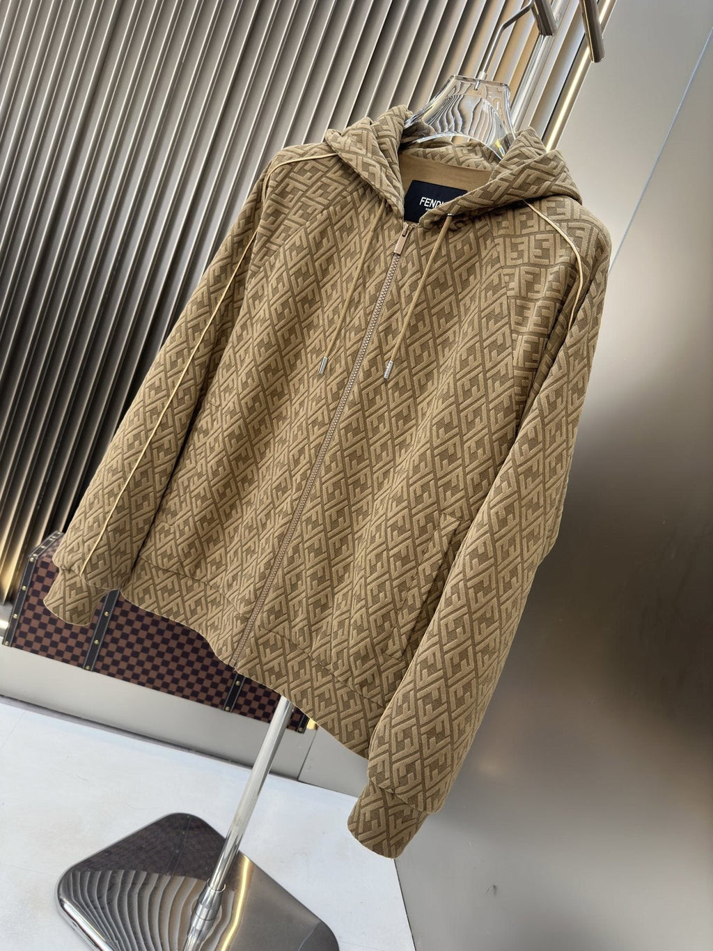 Fendi All-Over Monogram Full-Zip Hoodie