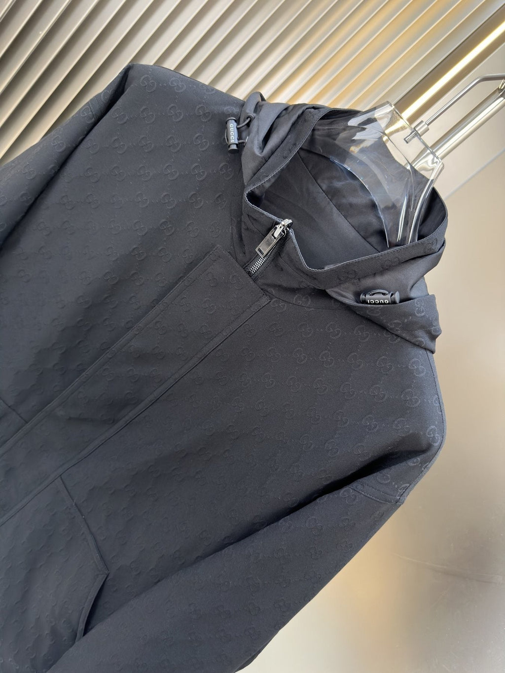 Gucci Reversible Tonal Monogram Hooded Jacket
