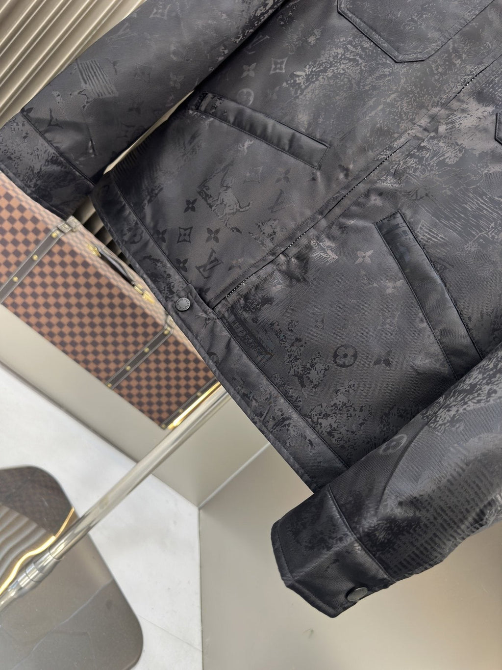 LV Tonal Monogram Zip-Front Jacket
