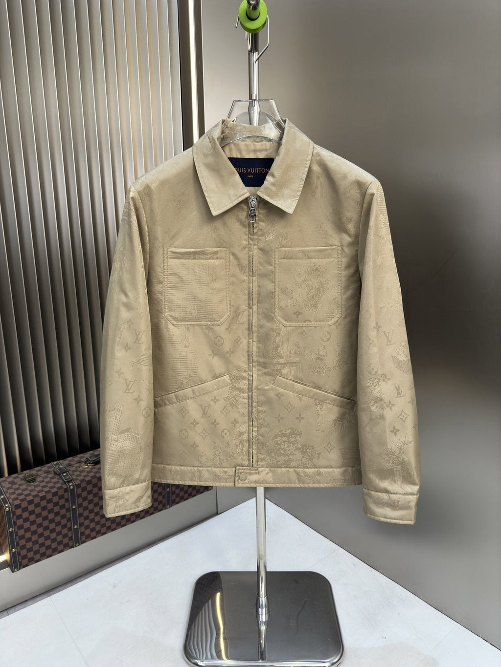 LV Tonal Monogram Zip-Front Jacket