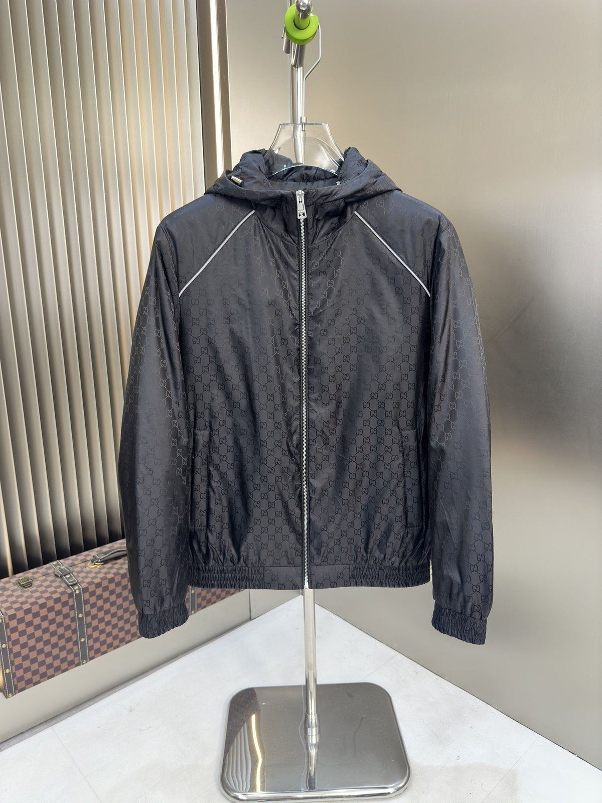 Gucci Tonal Monogram Hooded Jacket