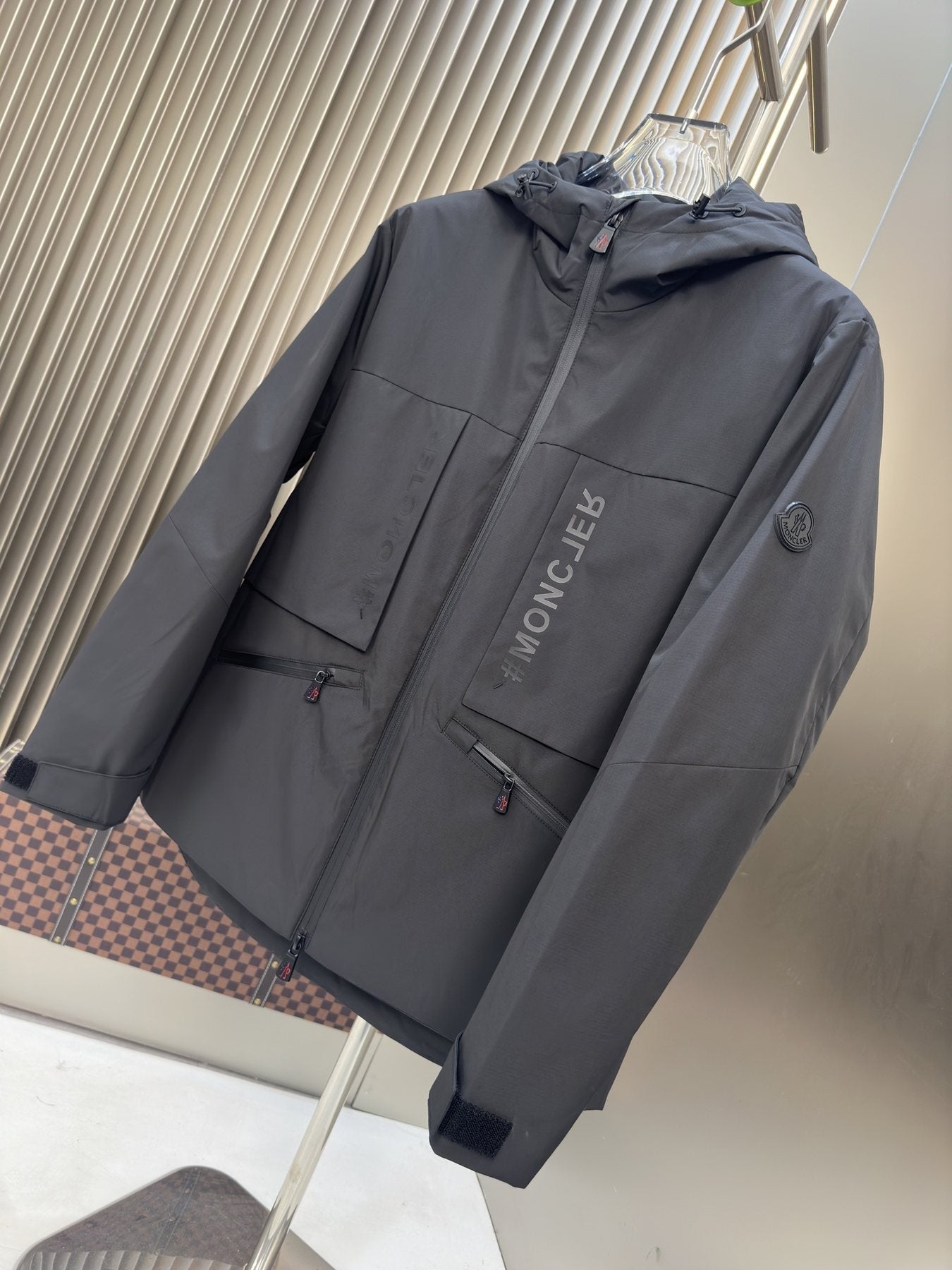Moncler Hooded Zip-Front Panel Jacket
