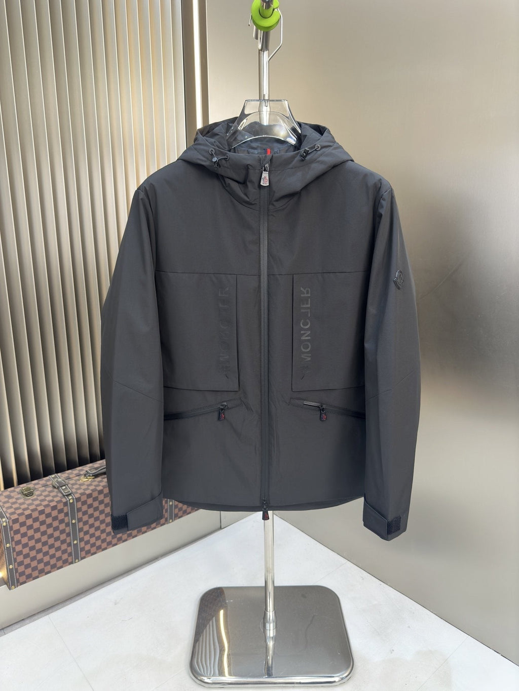Moncler Hooded Zip-Front Panel Jacket