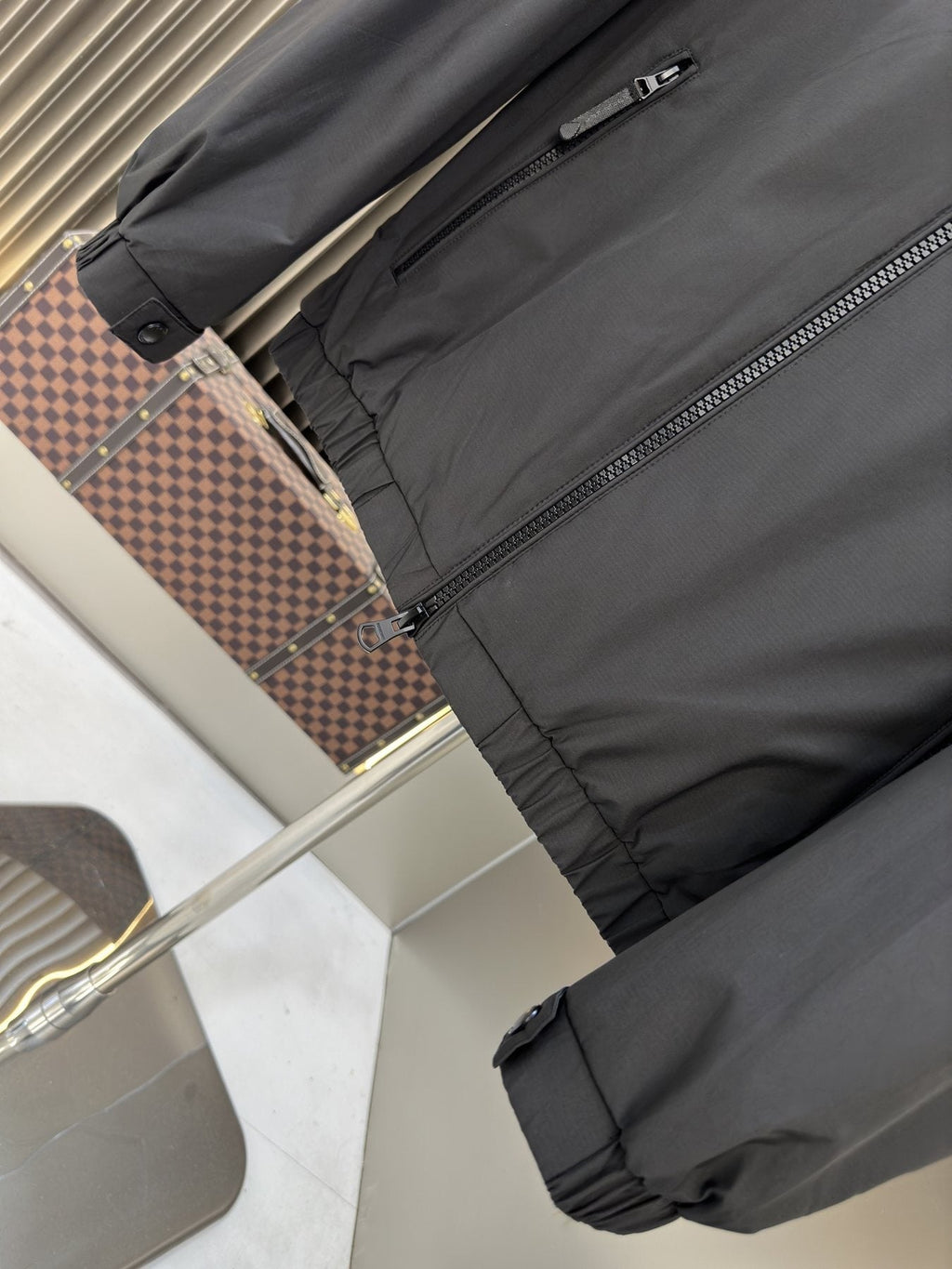 Burberry Hooded Checked-Lining Zip Jacket