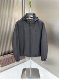 Burberry Hooded Checked-Lining Zip Jacket