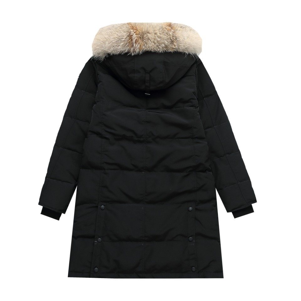 Canada Goose Long Quilted Fur-Trim Hood Puffer Jacket