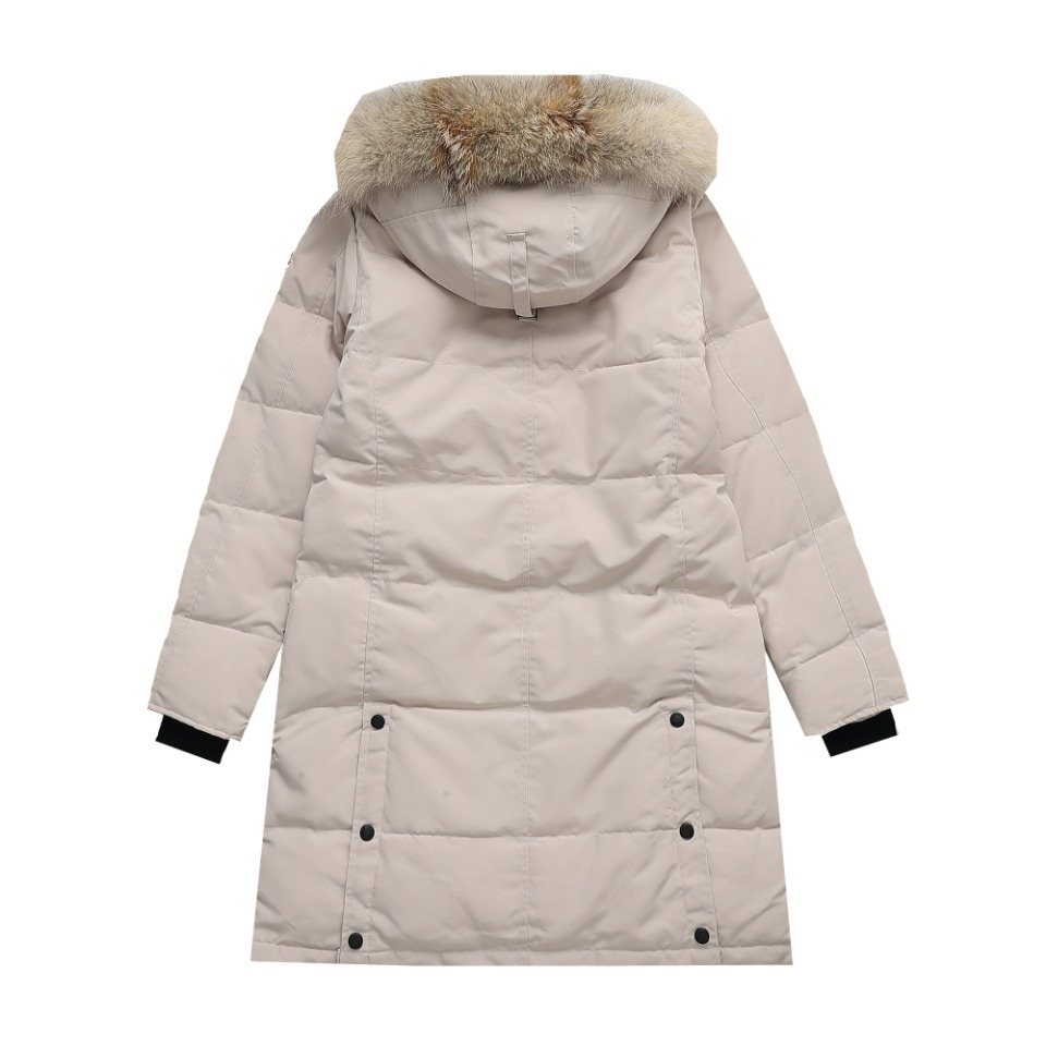 Canada Goose Long Quilted Fur-Trim Hood Puffer Jacket