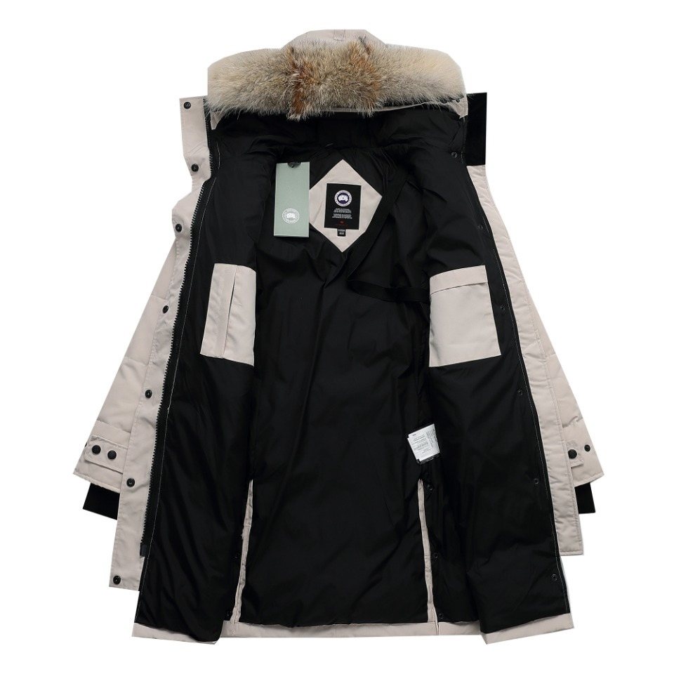 Canada Goose Long Quilted Fur-Trim Hood Puffer Jacket